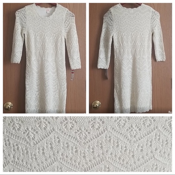 RARE Cat & Jack Cream Crochet Lace Dress - Picture 5 of 14